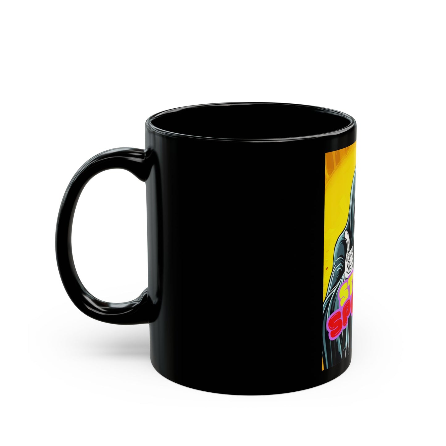 Stay Spooky Black Mug - 11oz & 15oz, Halloween Gift, Tea & Coffee Drinkware, Spooky Theme, Skull Design
