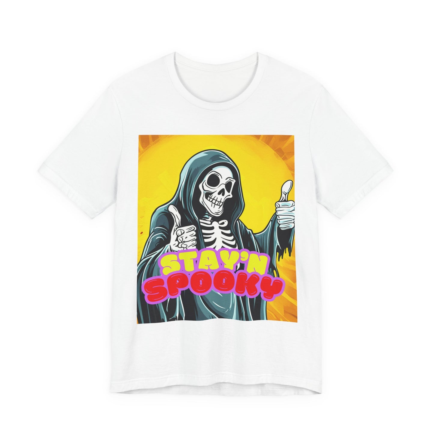 Stay'n Spooky Halloween Tee, Unisex Short Sleeve Shirt, Funny Graphic Tee, Casual Fall Wear, Festival Apparel, Gift for Halloween Lovers