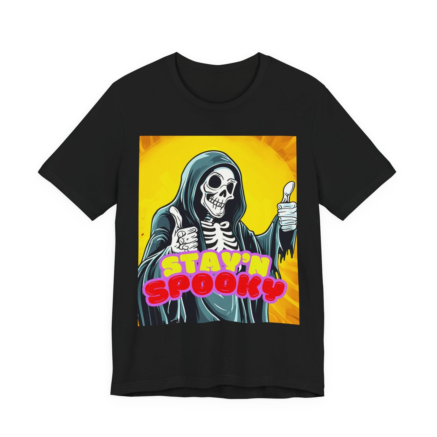 Stay'n Spooky Halloween Tee, Unisex Short Sleeve Shirt, Funny Graphic Tee, Casual Fall Wear, Festival Apparel, Gift for Halloween Lovers